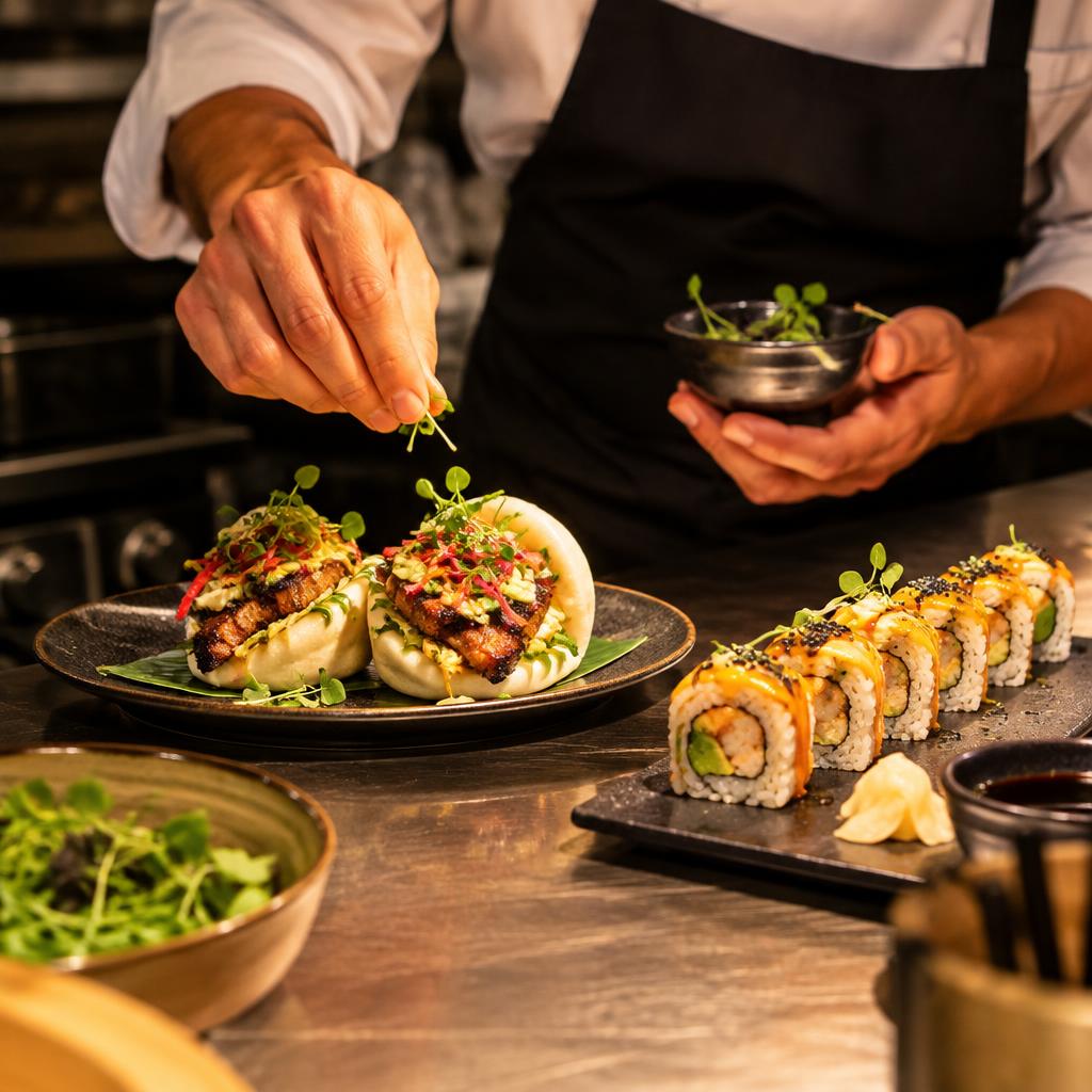 Jerk Chicken Bao & Fusion Rolls